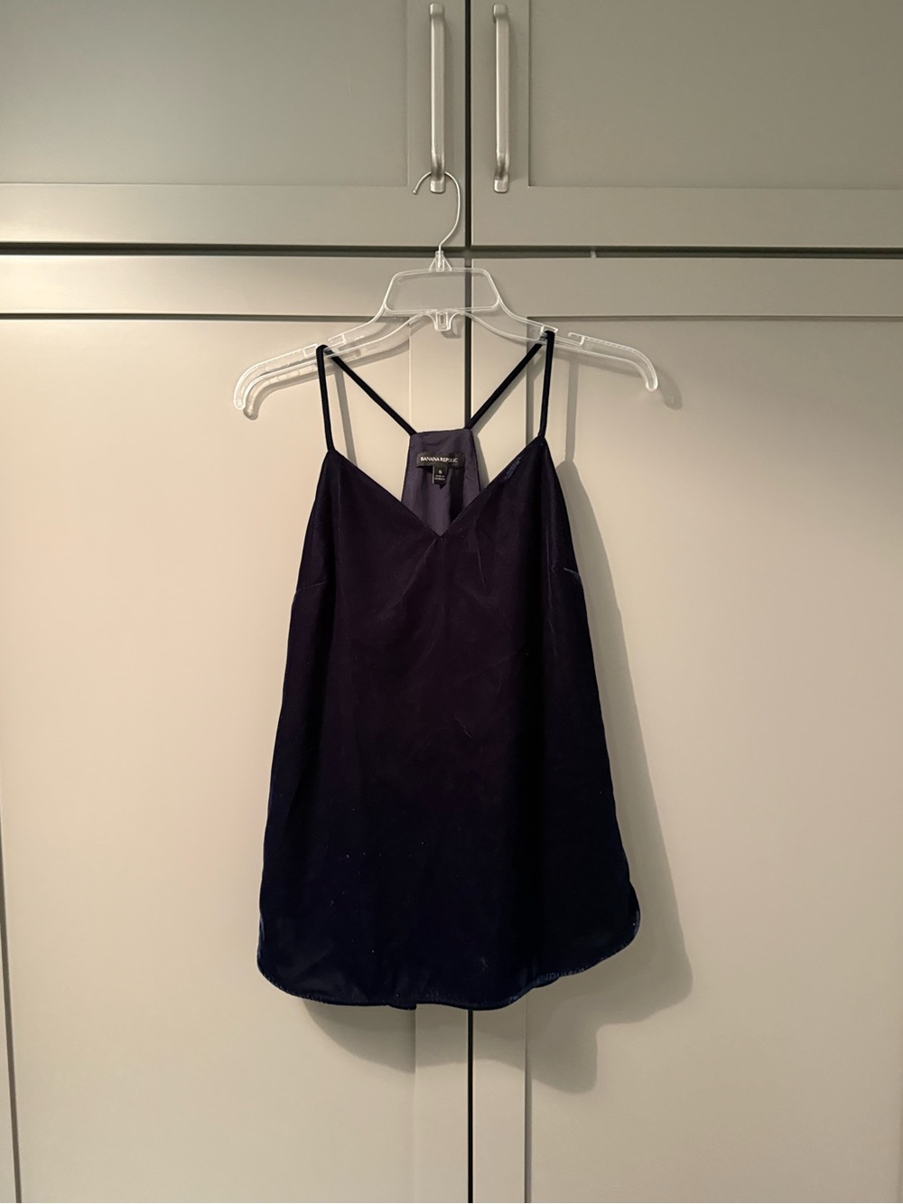 Banana Republic Navy Blue Velvet Racerback Camisole - Size Small
